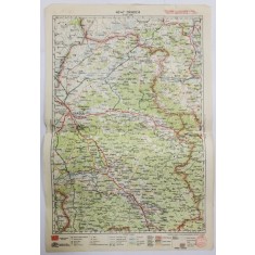 HARTA ZONEI ORADEA , LITOGRAFIE DE M.D. MOLDOVEANU , 1936, POLICROMA