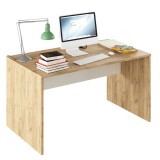 Cumpara ieftin Birou mdf natur stejar artisan alb Rioma 140x80x76 cm