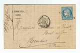 France 1872 Cover + Content AMBULANT NANTES LOSANGE PP to ROMANS D.840