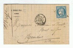 France 1872 Cover + Content AMBULANT NANTES LOSANGE PP to ROMANS D.840 foto