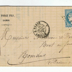 France 1872 Cover + Content AMBULANT NANTES LOSANGE PP to ROMANS D.840