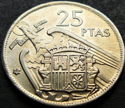 Moneda 25 PESETAS - SPANIA, anul 1969 (model 1957) * cod 2165 = A.UNC LUCIU foto