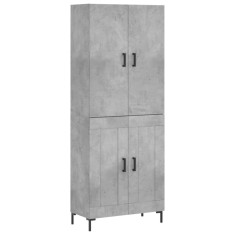 Dulap inalt, gri beton, 69,5x34x180, lemn compozit foto