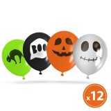 Set balon de Halloween - 4 tipuri - 12 piese pachet