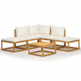Set mobilier gradina cu perne, 6 piese, lemn masiv acacia GartenMobel Dekor, vidaXL