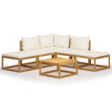 vidaXL Set mobilier grădină cu perne, 6 piese, lemn masiv acacia 45915