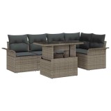 Cumpara ieftin Set de canapele pentru grădină cu pernă 6 pcs Gri Rattan poli