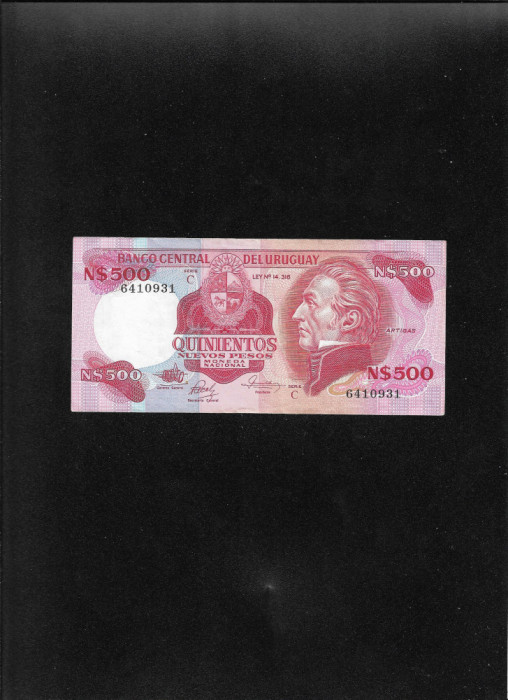 Rar! Uruguay 500 nuevos pesos 1978(85) seria6410931