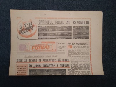 ZIARUL SPORTUL SUPLIMENT FOTBAL 2 DECEMBRIE 1988 foto