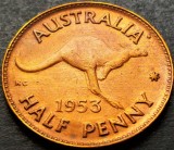 Moneda istorica HALF PENNY - AUSTRALIA, anul 1953 * cod 4953