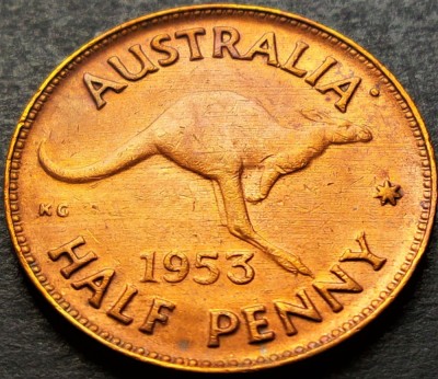 Moneda istorica HALF PENNY - AUSTRALIA, anul 1953 * cod 4953 foto