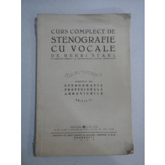 CURS COMPLECT DE STENOGRAFIE CU VOCALE - HENRI STAHL - Bucuresti, 1937