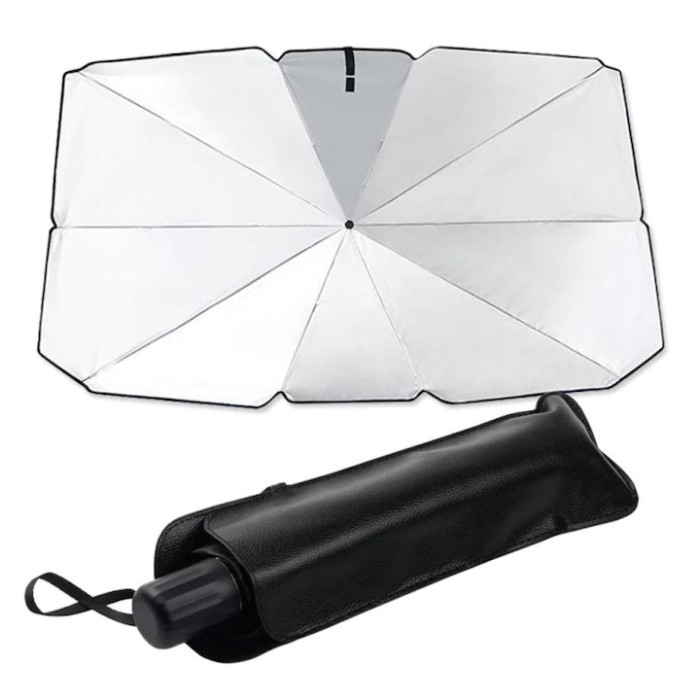 Parasolar auto pentru parbriz interior, 120x65 cm, Negru