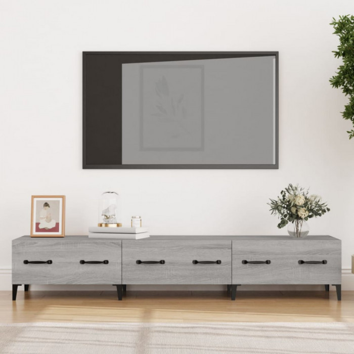 Comoda TV, sonoma gri, 150x34,5x30 cm, lemn prelucrat GartenMobel Dekor