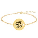 Lover - Bratara personalizata banut argint 925 placat cu aur galben 24K My Love