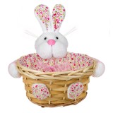 Cos Decorativ de Paste cu Iepure, Tesatura Floral, &Oslash;20cm, CMCLASS