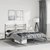 VidaXL Cadru de pat metalic cu tăblie, negru, 135x190 cm 353536