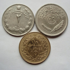 IRAN - 2 RIAL 1342 /1963 + IRAQ - 50 FILS 1975 + LIBAN 10 PIASTRES 1970 LM1.07