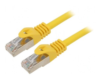 Patch Cord S/FTP Cat 6a Cupru LSZH Galben 15m 27AWG foto