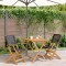 Gossi set mobilier bistro, 3 piese, negru, poliratan si lemn masiv