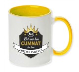 Cana maner galben personalizata &quot;Cel mai bun Cumnat&quot;, INOVATIX&reg;. 330ml, Oem