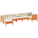 VidaXL Set canapele grădină cu perne, 7 piese, maro, lemn masiv de pin 3299549