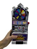 Mini aparat de pacanele Lucky Slot 777 cu roata norocului, design retro 27 cm