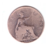 Moneda Marea Britanie 1 penny 1900, uzata, curata, Europa, Bronz