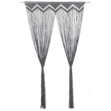 Cumpara ieftin Perdea macrame, antracit, 140 x 240 cm, bumbac