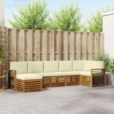 vidaXL Seturi de canapele 7 pcs Natural și Crem Lemn Solid de Acacia 3375180