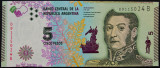 Bancnota 5 PESOS - ARGENTINA , anul 2016 * cod 478 = UNC!