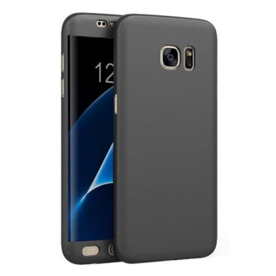 Husa Full Cover 360&amp;deg; (fata + spate) pentru Samsung Galaxy S7 Edge, Negru foto