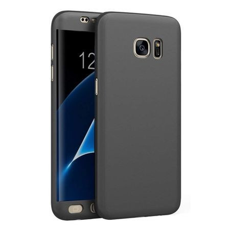 Husa Full Cover 360&deg; (fata + spate) pentru Samsung Galaxy S7 Edge, Negru