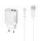 INCARCATOR RETEA (14142) DETECH DE-09I 230V / 5V - 2.4A + CABLU DE DATE LIGHTNING APPLE (FASTCHARGER) ALB BLISTER