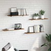 VidaXL Raft pentru cărți 4 pcs Maro 80 x 20 x 1.5 cm Lemn compozit