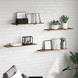 VidaXL Raft pentru cărți 4 pcs Maro 80 x 20 x 1.5 cm Lemn compozit