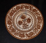 VAS DECORATIV, TRADITIONAL, PICTAT-FLOARE DE COLT, DIAMETRU 25 CM