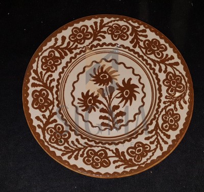 VAS DECORATIV, TRADITIONAL, PICTAT-FLOARE DE COLT, DIAMETRU 25 CM foto