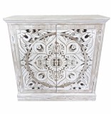 Comoda lemn alb maro 90 x 32 x 90 cm