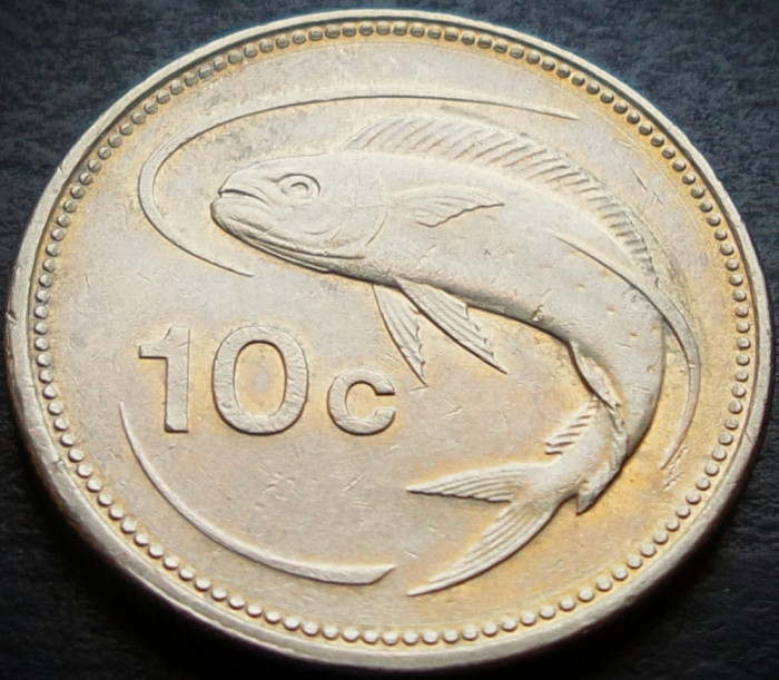 Moneda exotica 10 CENTI - MALTA, anul 1998 * cod 3456