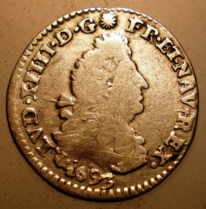 G.346 FRANTA LUDOVIC LOUIS XIV 4 SOLS 1693 E ARGINT