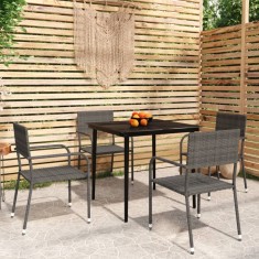vidaXL Set mobilier pentru gradina, 5 piese, gri foto