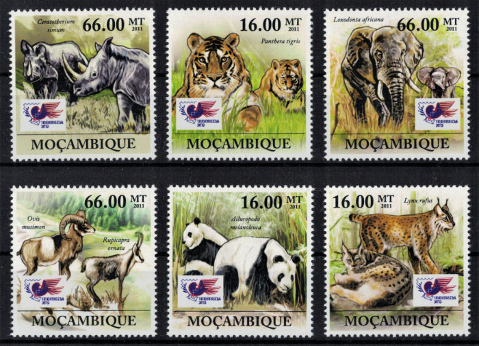 MOZAMBIC 2011 - Fauna diversa /serie completa MNH