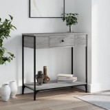 Masă consolă, gri sonoma, 75x34,5x75 cm, lemn prelucrat