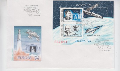 C12 - FDC Romania - Europa 94 - colita - LP1342 - 1994 foto