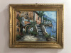 Tablou peisaj pictură &icirc;n ulei &icirc;nrămat model vechi deosebit - Italia, Peisaje, Realism