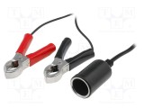 Soclu brichetă clips crocodil SCI, cabluri 500mm 5A negru
