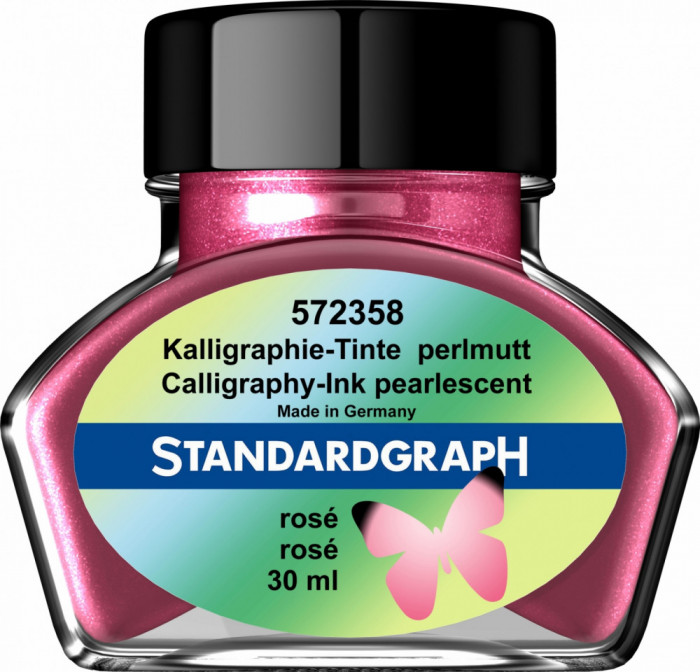 Cerneala perlata caligrafie roz Standardgraph 30 ml