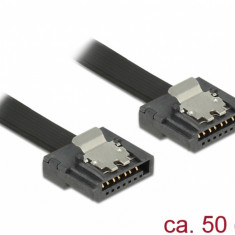 Cablu SATA III FLEXI 6 Gb/s 50 cm black metal, Delock 83841