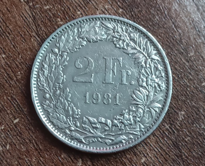 C50 - Moneda foarte veche - Elvetia - 2 franci - 1991